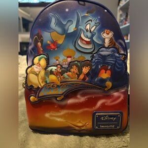 Loungefly Aladdin 30th Anniversary Backpack - Blue and Orange
